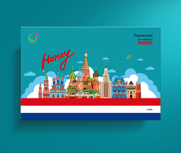 蜂還巢俄羅斯彩色蜂蜜禮品盒包裝設(shè)計(jì)